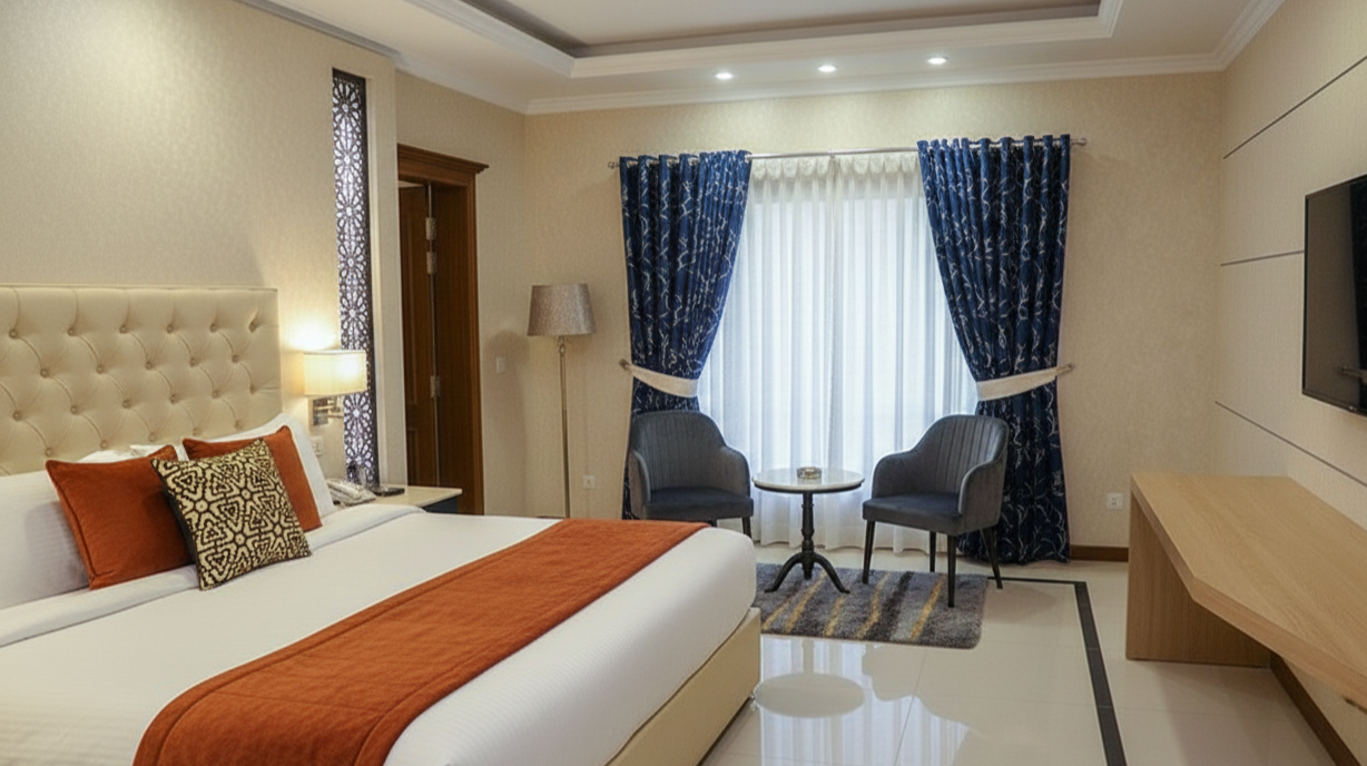 Luxury interior room with sofa and canvas painting